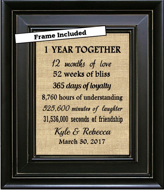 Framed 1 Year Together 1st Anniversary Gift Image 0