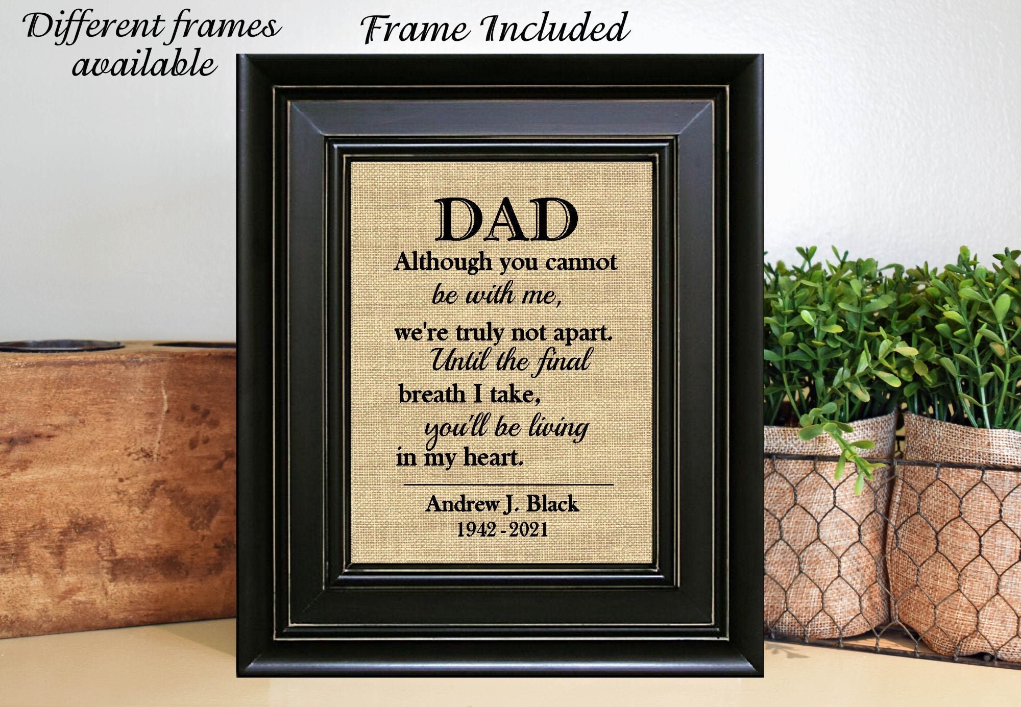 FRAMED Personalized Loss of Father Gift Mom Memorial Gift Etsy