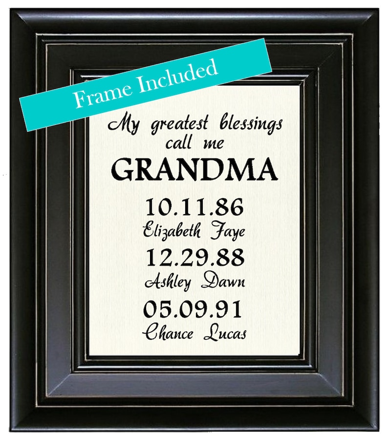 FRAMED Personalized Gift for GRANDMA or GRANDPA from