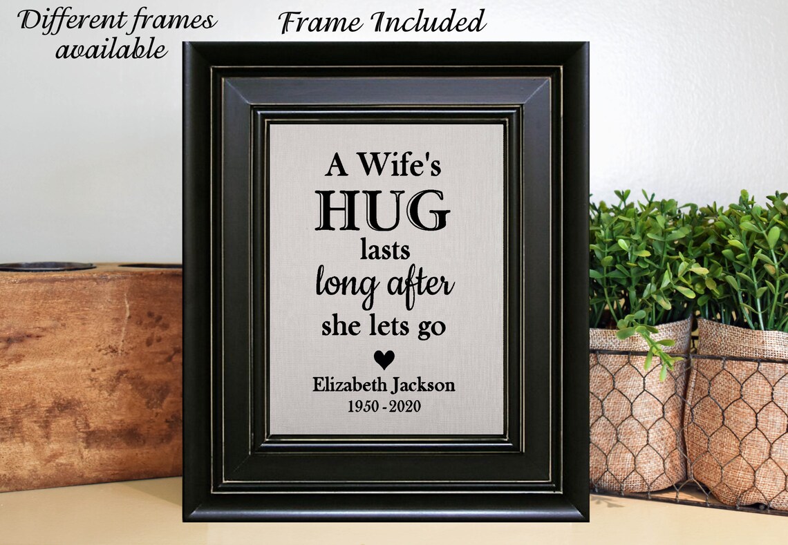 FRAMED Personalized Sympathy Gift Wife Memorial Custom Tribute Etsy