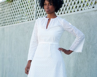White Midi Dress Long Sleeve Midi Dress 
