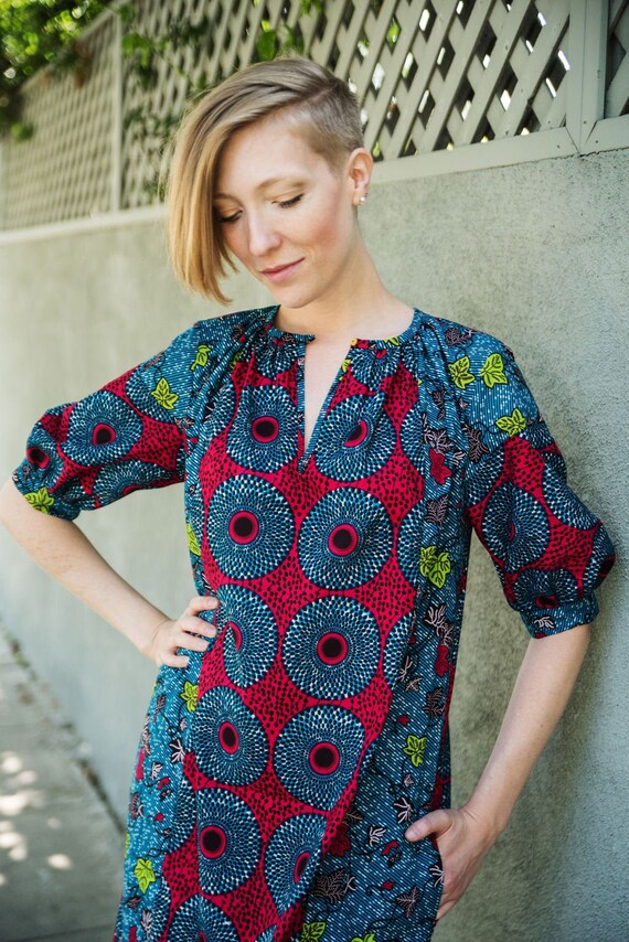 african print kaftan dress