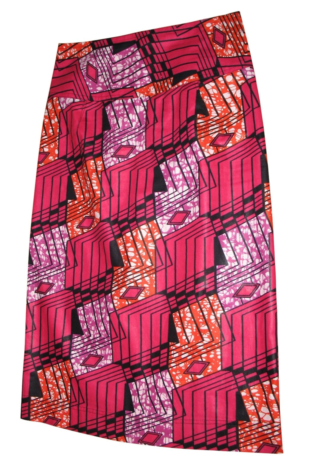 High Waisted Pencil Skirt African Print Skirt Pink Pencil | Etsy