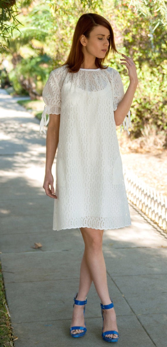 white summer dress with pockets