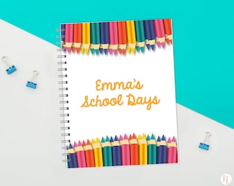 School Memory Book, Personalized School Book, School Years Book, School Journal,  Back to School Gift, Preschool Gift, Graduation Gift
