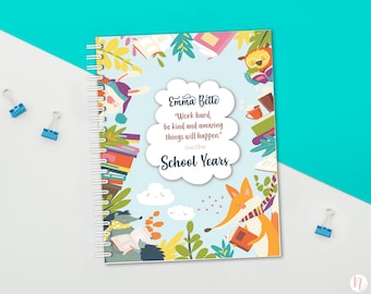 School Memory Book, Personalized School Book, School Years Book, School Journal,  Back to School Gift, Preschool Gift, Graduation Gift