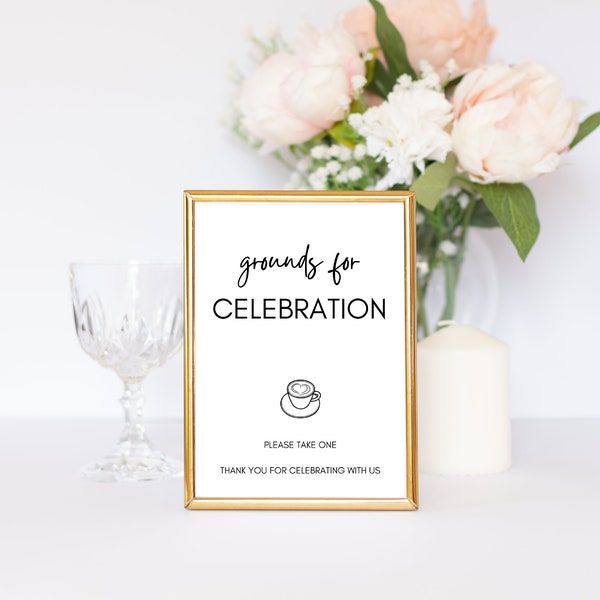 Coffee Favor Sign for wedding, Favor Sign for reception, Coffee Favor Sign for Party, Favor sign for ground coffee, Grounds for celebration