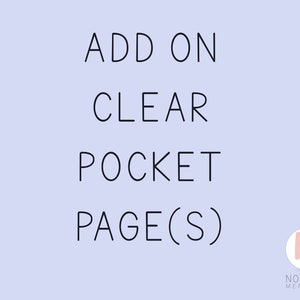 Add a Clear Pocket Page(s) To Your Book Order