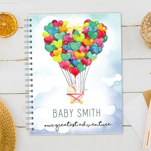 Personalized Pregnancy Journal, Pregnancy Planner, Pregnancy Memory Book, Custom Pregnancy Gift, Gift for Expecting Mom, Balloon