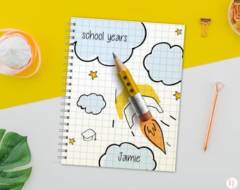 School Memory Book, Personalized School Book, School Years Book, School Journal,  Back to School Gift, Preschool Gift, Graduation Gift
