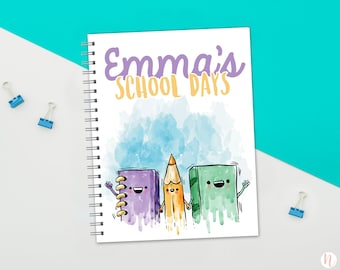 School Memory Book, Personalized School Book, School Years Book, School Journal,  Back to School Gift, Preschool Gift, Graduation Gift