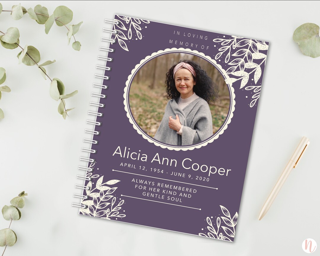 Memorial Book, Personalized Memory Book, Funeral Guest Book