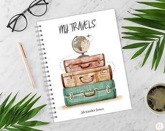 Travel Journal, Personalized Trip Journal, Travel Diary, Vacation Planner, Vacation Journal, Adventure Book, Gift for Traveler