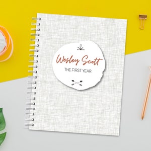 Personalized Baby Book | Pregnancy to First Year Journal | Baby Shower Gift | Newborn Memory Notebook | Baby Milestone Keepsake