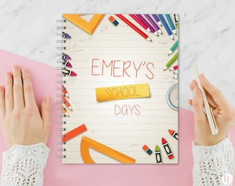 School Memory Book, Personalized School Book, School Years Book, School Journal,  Back to School Gift, Preschool Gift, Graduation Gift