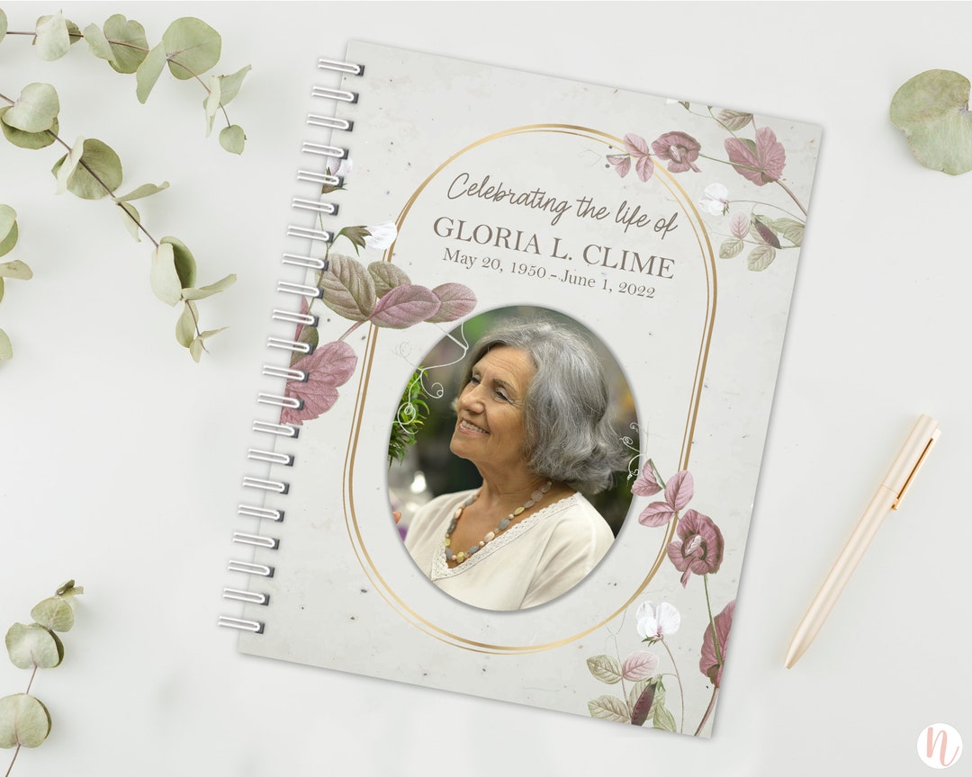 Memorial Book, Personalized Memory Book, Funeral Guest Book