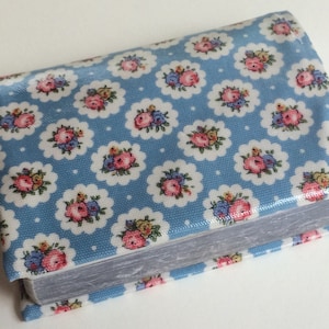 Pretty Provence Rose Blue, Cath Kidston Imported Oilcloth, Small Bible Cover, Made To Measure