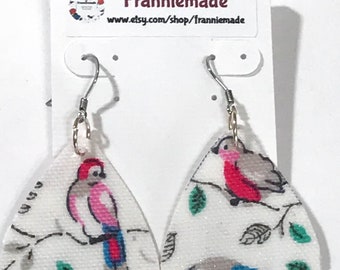 Cath Kidston Oilcloth Earrings: Lightweight Bird Dangle Earrings