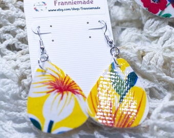 Cath Kidston Oilcloth Earrings: Lightweight Floral Dangle Earrings