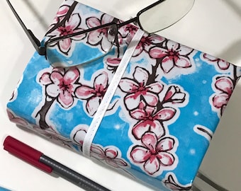 Floral Oilcloth Bible Cover with Wrap-Around Pocket