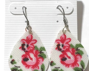 Cath Kidston Oilcloth Teardrop Earrings: Lightweight Floral Dangles