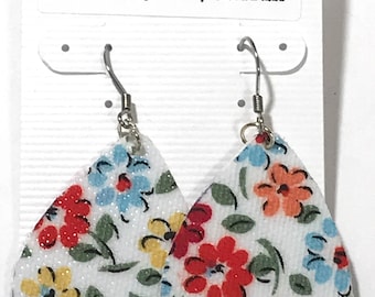 Cath Kidston Floral Oilcloth Earrings: Lightweight Dangle Earrings