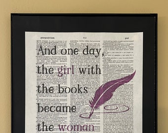 And one day the girl with the book became the woman writing them; Kristen Costello; Gifts for writers; Gifts for readers; Literary gift;