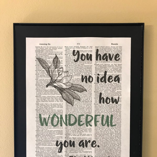 You have no idea how wonderful you are; Steel Magnolias; Movie quotes; Movie art; Page Art; Theater gift