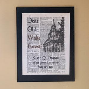 Custom Wake Forest Universtiy pages; Wake Forest University; Demon Deacons; Graduation Gift