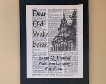 Custom Wake Forest Universtiy pages; Wake Forest University; Demon Deacons; Graduation Gift