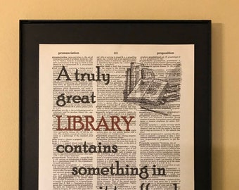 A truly great library contains something in it to offend everybody; Gifts for readers; Literary gifts; Library decor;