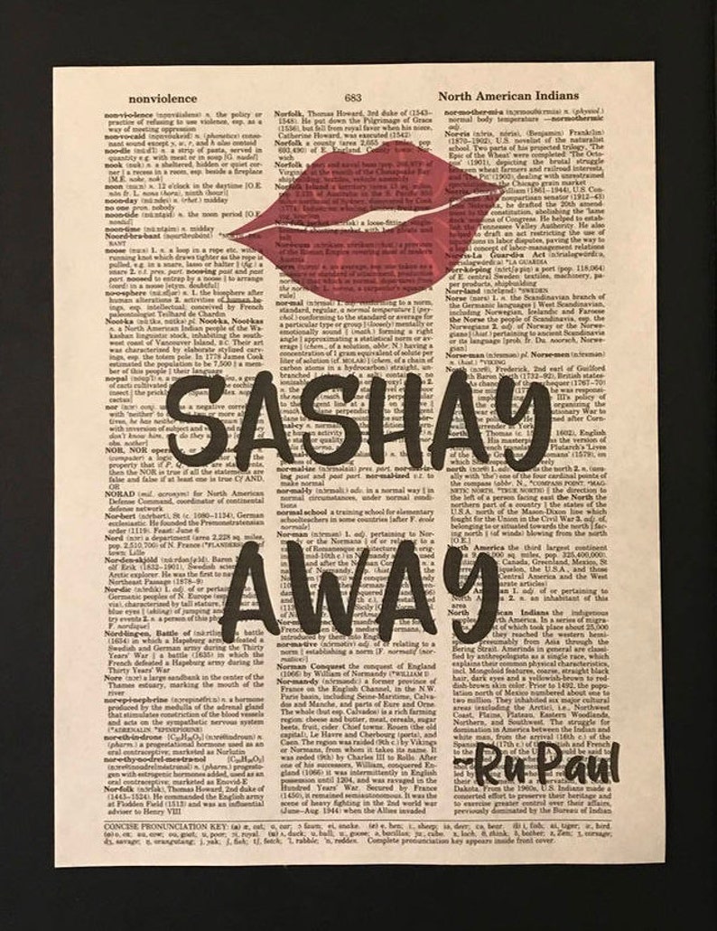 Sashay Away Ru Paul Drag Race Going Away Gift Page Art Etsy