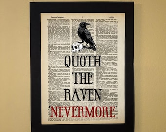 Quoth the raven - Nevermore; Edgar Allan Poe; Literary gift; Librarian;