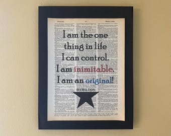 I Am the One Thing in Life That I Can Control Hamilton Musical