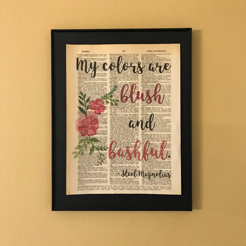 My Colors Are Blush and Bashful Steel Magnolias Opening Etsy