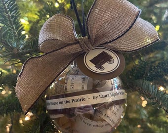 Little House on the Prairie Ornament; Book Ornament; Literary Gifts; Gifts for teachers; Literary Ornament; Librarian Gift