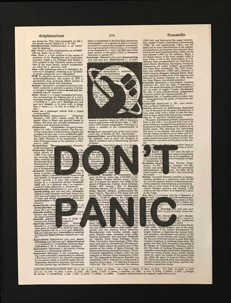 Don't Panic Hitchhiker's Guide to the Galaxy | Etsy