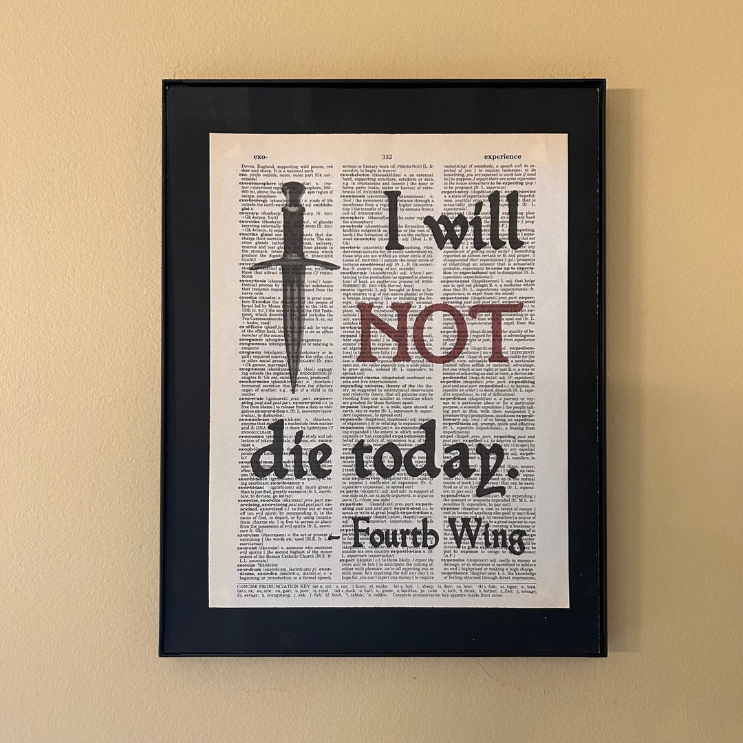 I Will Not Die Today Fourth Wing Literary Gifts Basgiath