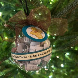 The Little Prince Book Ornament; Antoine de Saint-Exupéry; Literary Gift; Gift for Librarians; Teacher Gifts; Le Petit Prince