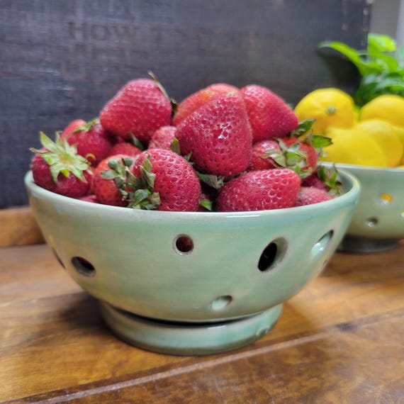 Handmade Celadon Green Ceramic Fruit Bowl with Saucer: Korean Chawan Inspired