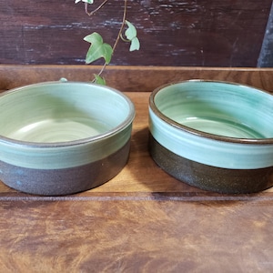 Set of 2 Small Pet bowls, Ceramic Handmade Rustic and Glassy Dog Bowls, Cat bowls, Food and Water Bowls, Small Size Pet bowls. Made to order