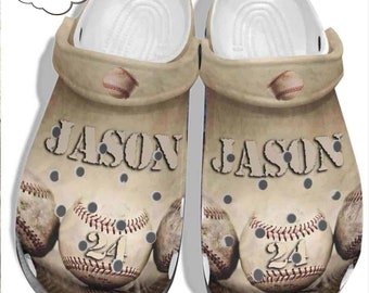 Zoccoli classici personalizzati con design a palla da baseball, perfetti per gli appassionati di sport, scarpe da zoccoli personalizzate comode per uomo e donna