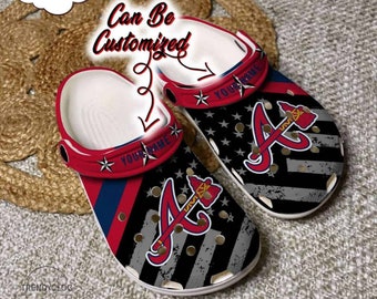 Scarpe da baseball personalizzate ABraves con bandiera americana, scarpe da zoccolo personalizzate comode per uomo e donna