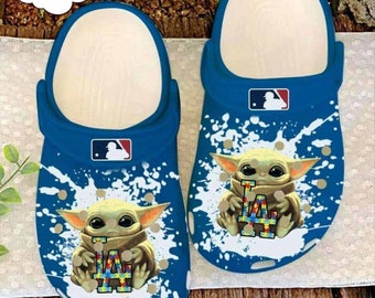 Scarpe da bambino Yoda Los Angeles Dodgers MLB Clog, scarpe da clog personalizzate comode per uomo donna