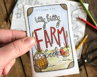 Mini Colouring Book | Itty Bitty FARM Book | Adult Colouring Page | Kids Colouring | DIY Kids craft | Farm Theme Craft
