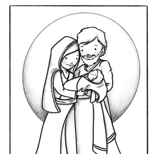 Lil Christmas Family Colouring Page & Card Set image 2