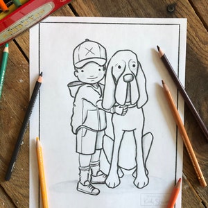 Colouring Sheet PUPPY HUGS 2 Pages image 2