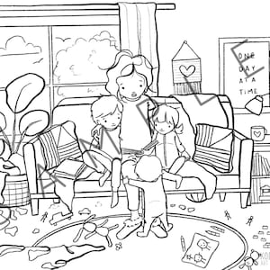 DIGITAL DOWNLOAD | Colouring Sheet |One Day At A Time | 10 variations | kids coloring | adult coloring | coloring sheet | printable