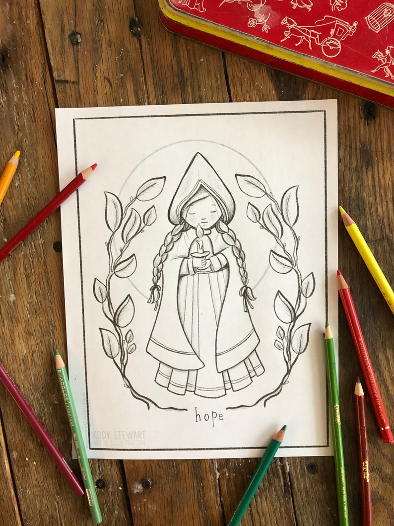 ADVENT Christmas Colouring Pages Set of 4 image 1