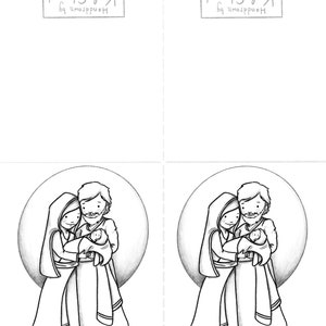Lil Christmas Family Colouring Page & Card Set image 3